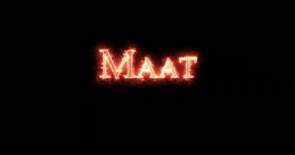 Maat Ancient Egyptian Goddess Written Fire Loop — Stok video
