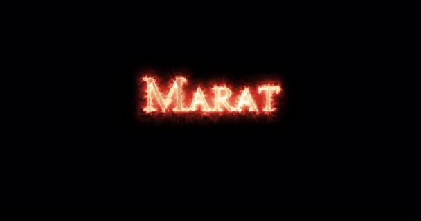 Marat French Political Theorist Written Fire Loop — Stockvideo
