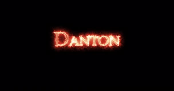 Danton Postać Rewolucji Francuskiej Napisana Ogniem Pętla — Wideo stockowe