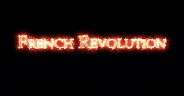 French Revolution Written Fire Loop — ストック動画