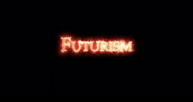 Futurism written with fire. Loop