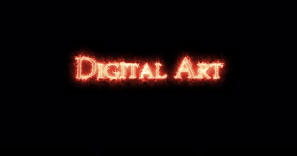Digitale Kunst Mit Feuer Geschrieben Schleife — Stockvideo