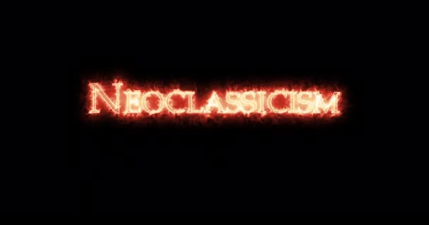 Neoclassicism Written Fire Loop — Stockvideo