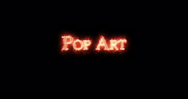 Pop Art Mit Feuer Geschrieben Schleife — Stockvideo