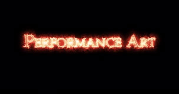 Performance Art Written Fire Loop — Vídeo de stock