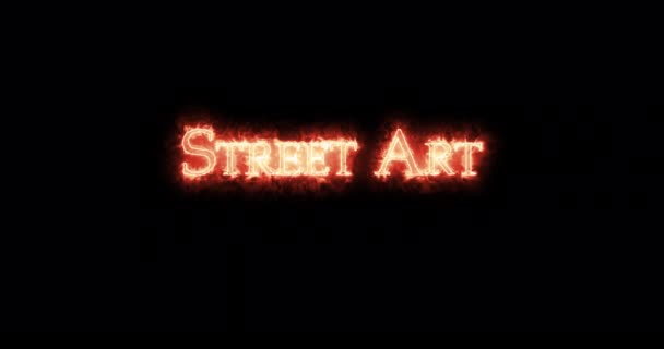 Street Art Written Fire Loop — Stok Video