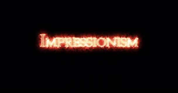 Impressionism Written Fire Loop — Stock Video