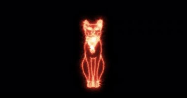 Kedi tanrısı yanan, eski Mısır sembolü. Döngü