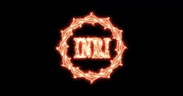Inri Thorn Crown Symbol Christianity Burning Loop — Stock Video