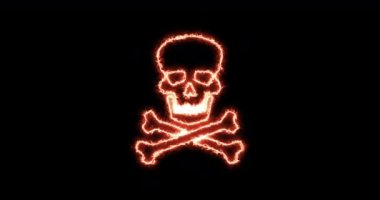 Kafatası ve çapraz kemikler yanıyor. Döngü