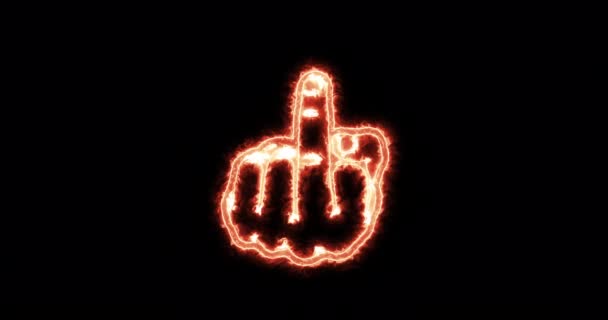 Hand Showing Gesture Middle Finger Meaning Fuck You Fire Loop — Video Stock