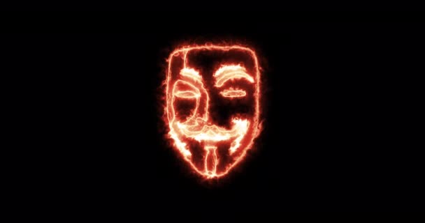 Anonymous Shape Symbol Burning Loop — Stock Video