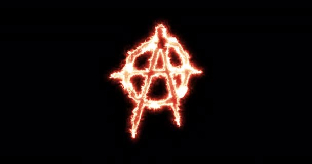 Symbol Anarchy Burning Loop — Vídeo de Stock