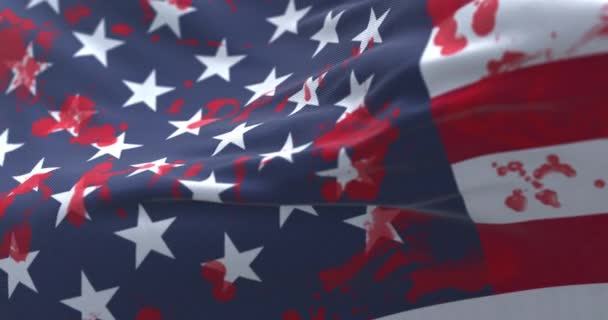 Flag United States Blood Words Written Loop — Video