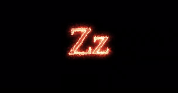 Zz火で書かれた文字燃焼 ループ — ストック動画