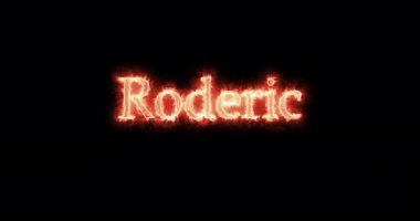 Roderic, king of the Visigoths, written with fire. Loop