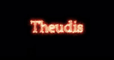 Theudis, king of the Visigoths, written with fire. Loop