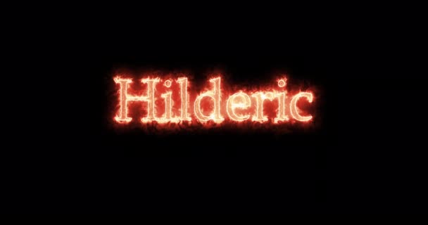 Hilderic King Visigoths Written Fire Loop — Stock videók