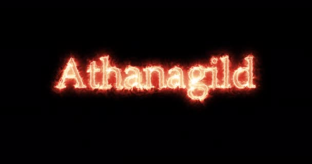Athanagild King Visigoths Written Fire Loop — Wideo stockowe
