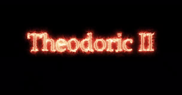 Theodoric King Visigoths Written Fire Loop — Stockvideo