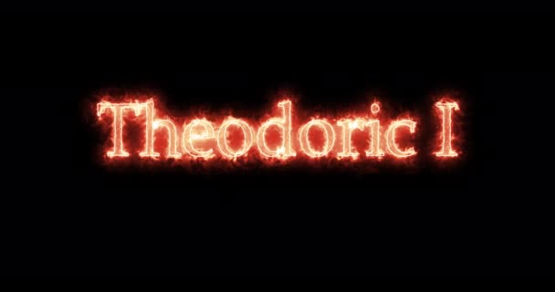 Theodoric King Visigoths Written Fire Loop — Wideo stockowe