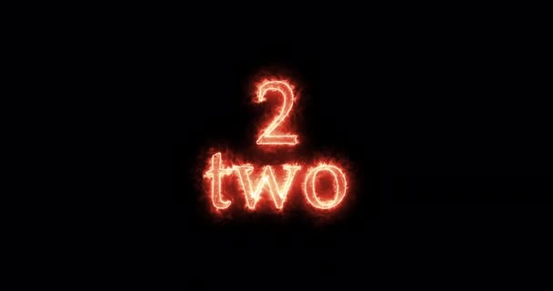 Number Two Written Fire Loop — Wideo stockowe