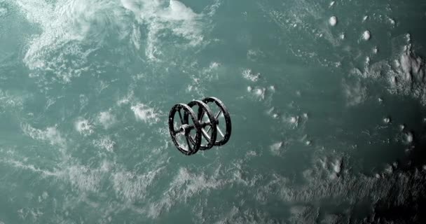 Spaceship Overflying Exoplanet Kepler 22B — Videoclip de stoc