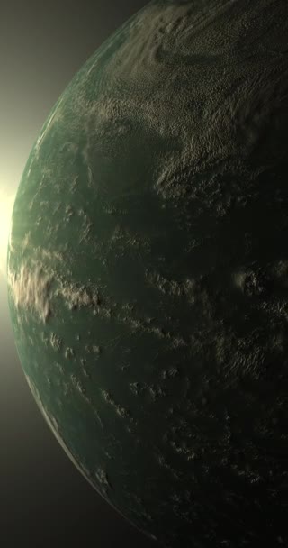 Exoplanet Kepler 22B Outer Space Solar Atmosphere Vertical — Stok Video