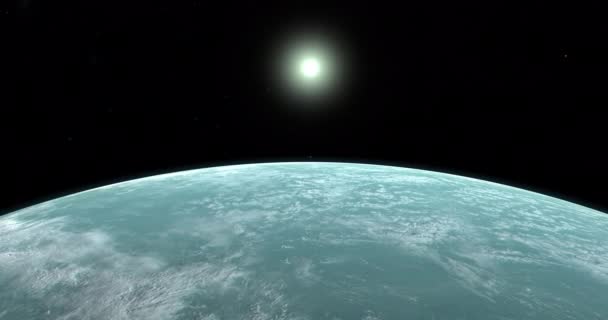 Superficie Del Exoplaneta Kepler 22B Moviéndose Espacio Exterior — Vídeos de Stock