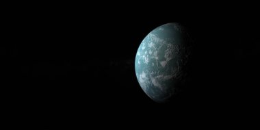 Hypothetical exoplanet Kepler 22b orbiting in the outer space