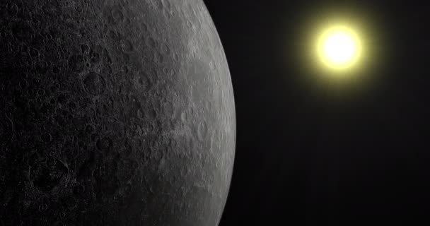 Місяць Обертається Сонцем Фоні — стокове відео