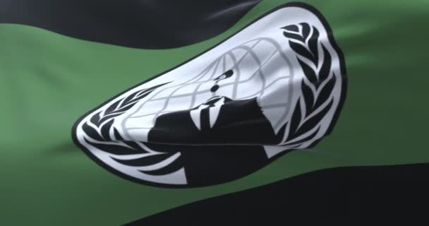 Прапор Групи Хакерів Анонімної Організації Петлі — стокове відео