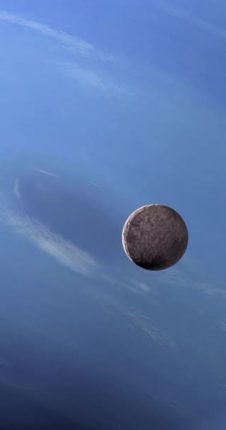 225088海王星の惑星の近くを周回するGonggong 矮小惑星 4K垂直 — ストック動画