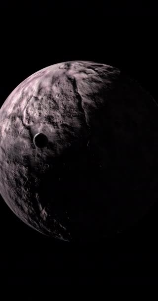 Luna Xiangliu Orbitează Jurul Planetei Pitice Gonggong 225088 Vertical — Videoclip de stoc