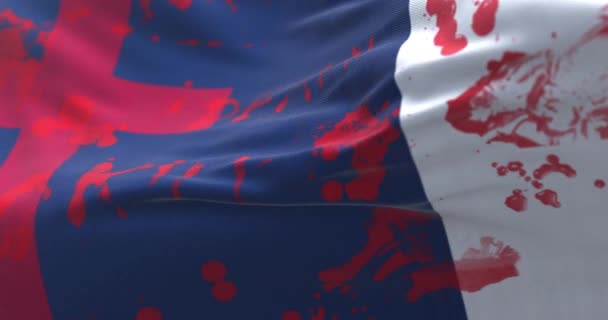 Křesťanská Vlajka Krví Slovy Smyčka — Stock video