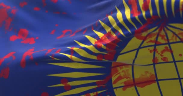 Steagul Commonwealth Ului Sânge Cuvinte Scrise Bucla — Videoclip de stoc