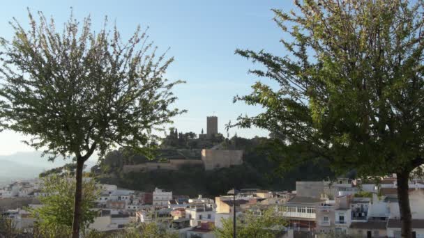 Antikes Turmschloss Von Fortaleza Velez Malaga Costa Del Sol Spanien — Stockvideo
