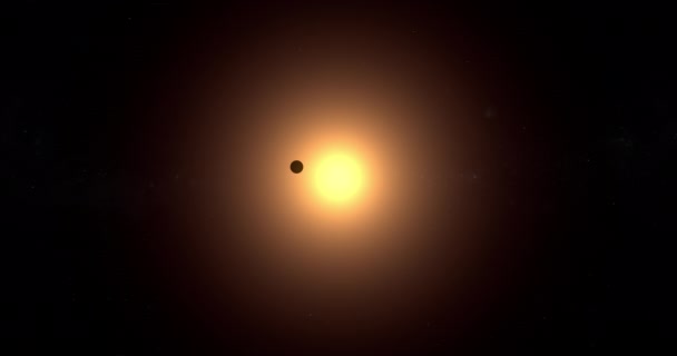 Habitable Υποθετική Exoplanet Toi 700 Τροχιά Μπροστά Ένα Κόκκινο Αστέρι — Αρχείο Βίντεο