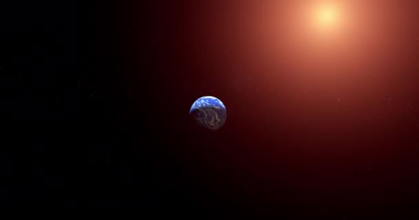 居住可能な仮説外惑星Toi 700 Dと大きな赤い星 — ストック動画