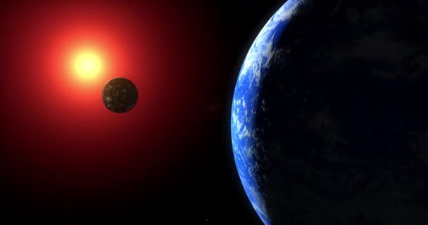 Exoplaneta Ipotetică Locuibilă Toi 700 Altă Planetă Stea Roșie — Videoclip de stoc