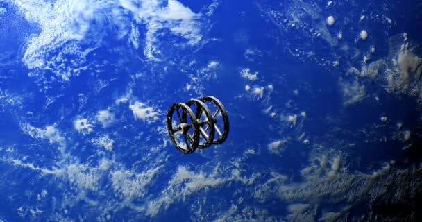 Pesawat Ruang Angkasa Terbang Atas Planet Luar Surya Hipotetis Toi — Stok Video