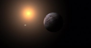 Exoplans Proxima Centauri b ile Alpha Centauri ikili yıldızı ve kırmızı cüce yıldızı