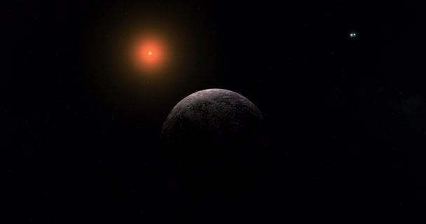 Exoplanet Proxima Centauri Mendekat Dan Bintang Alpha Centauri — Stok Video
