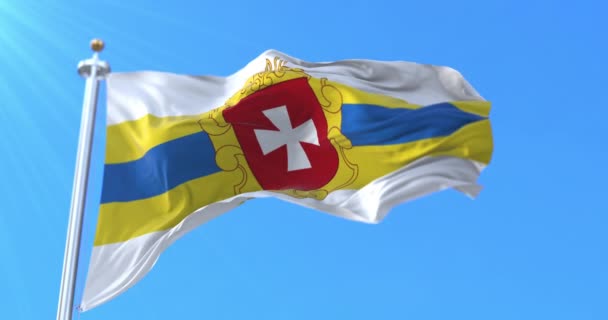 Bandera Del Óblast Rivne Ucrania Bucle — Vídeo de stock