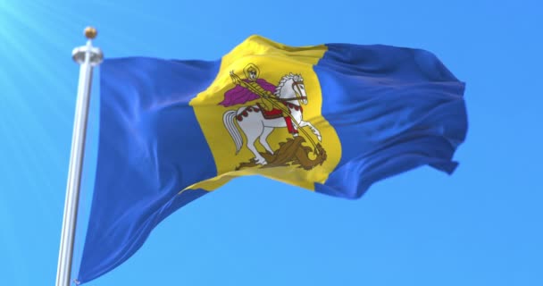 Bandera Kiev Oblast Ucrania Bucle — Vídeo de stock