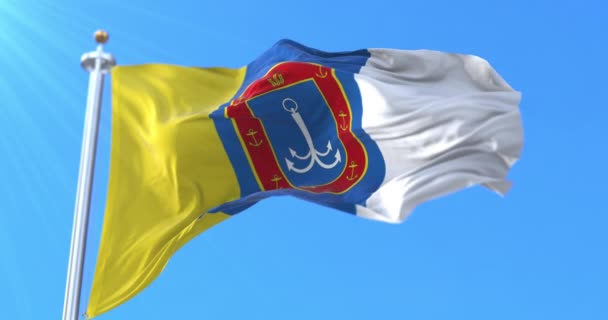 Bandera Del Óblast Odesa Ucrania Bucle — Vídeo de stock