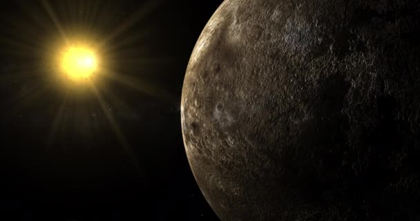 Planeta Deșertului Stâncos Fictiv Sau Planeta Uscată Care Orbitează Soare — Videoclip de stoc