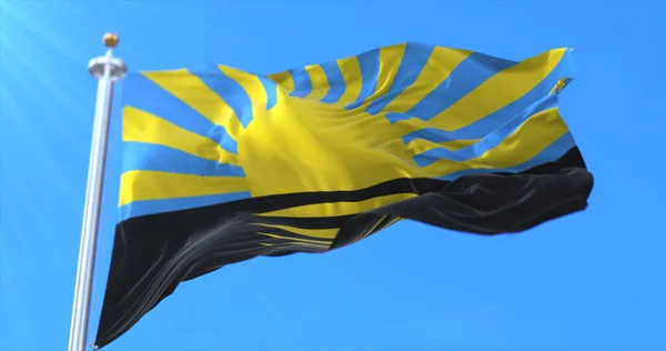 乌克兰顿涅茨克市国旗 — 图库照片