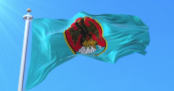Bendera Kota Rijeka Kroasia Pengulangan — Stok Video