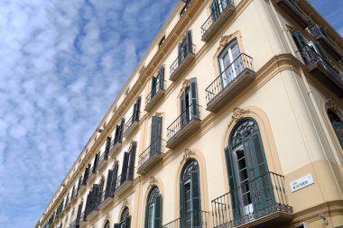 Merced Meydanı 'nın tipik binaları, eski Malaga kasabası, İspanya